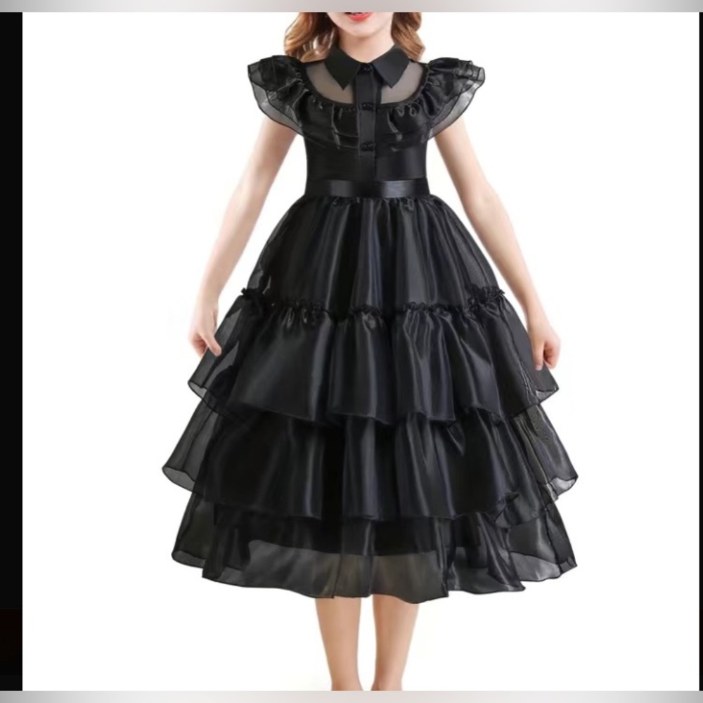 LAST ONE!!! New kids Wednesday Halloween party prom dress
